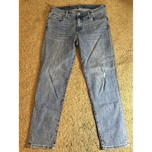 Kut From The Kloth Jeans Womens 8 Katy Ankle Straight Leg Blue Denim Distressed